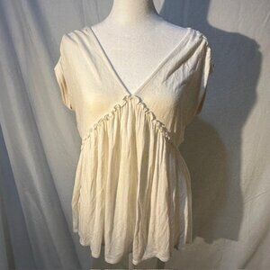Vintage Copper Key White Stretch Babydoll Top – Women’s Small – Fairy Y2K